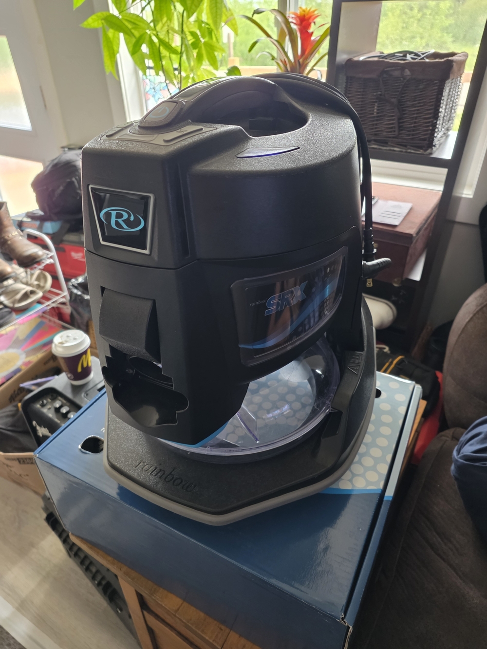 Rainbow SRX Canister Vacuum Cleaner - Black with Blue Accents